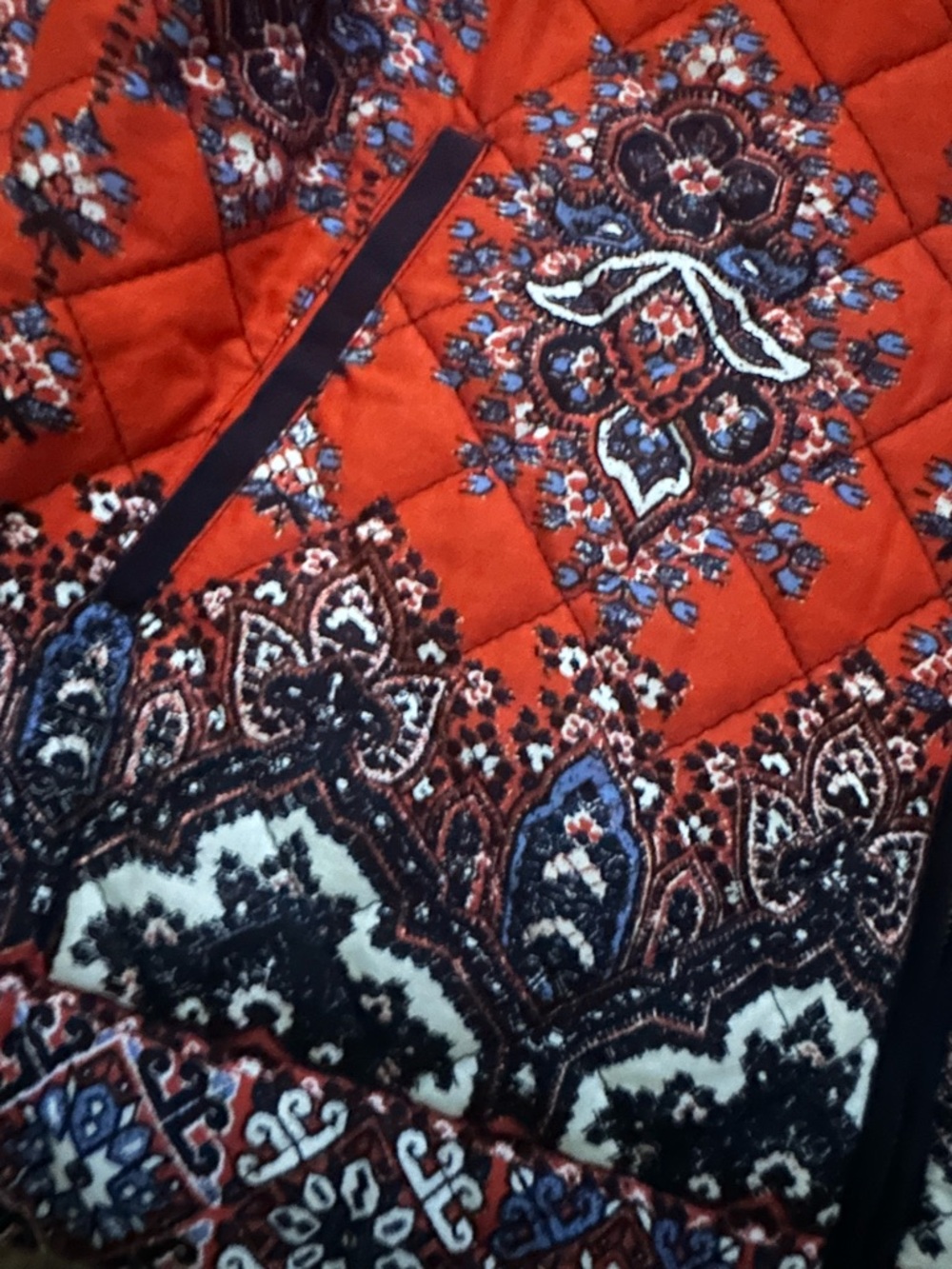 Ruby Rd. Quilted Red Paisley Jacket - Picture 2 of 5